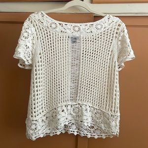 Cream color size medium crochet short sleeve top